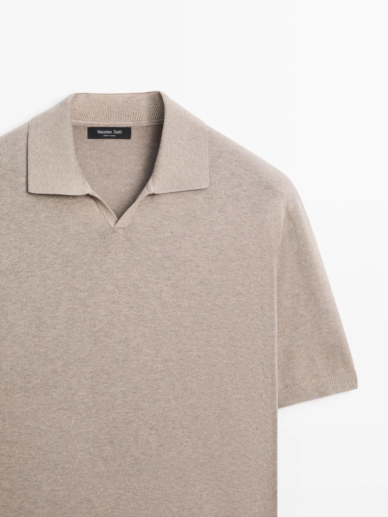 Водолазка-поло из хлопкового трикотажа