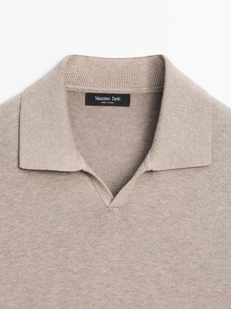 Водолазка-поло из хлопкового трикотажа