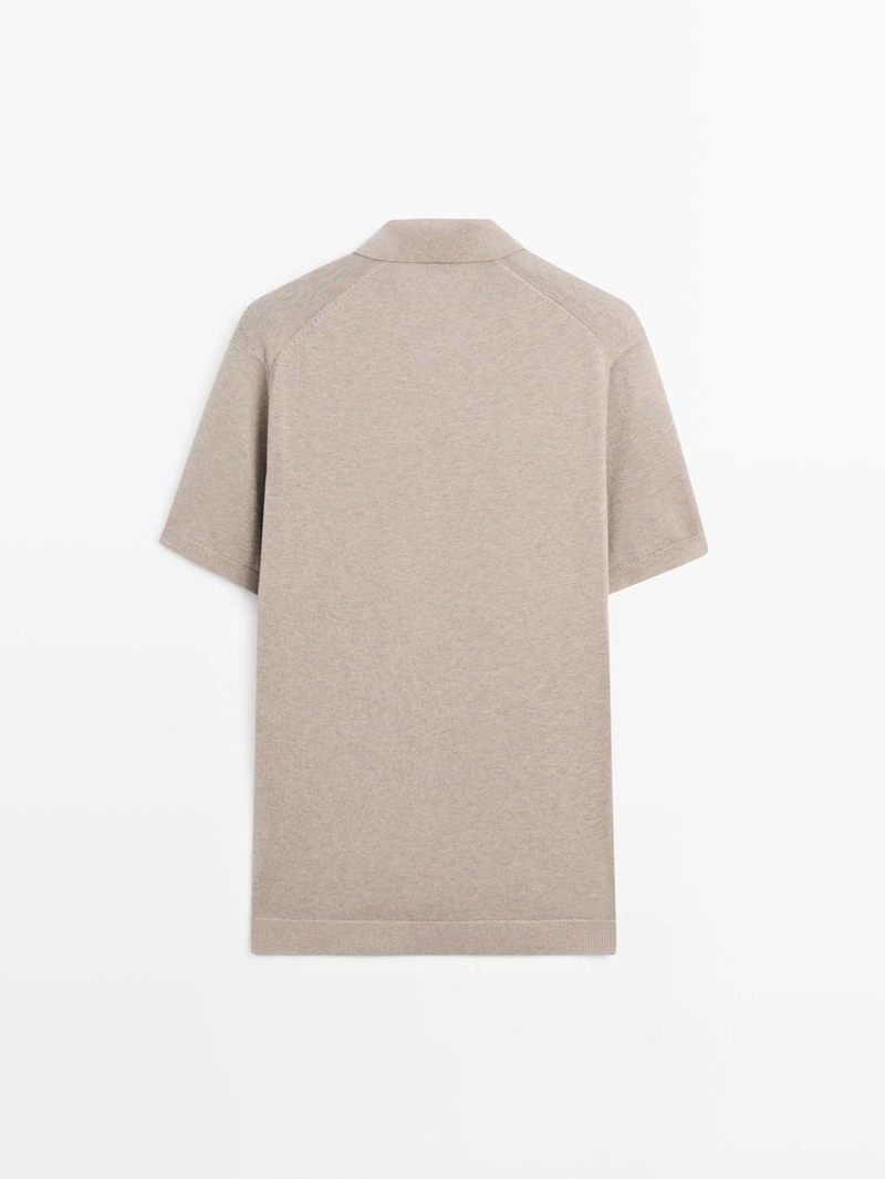 Водолазка-поло из хлопкового трикотажа