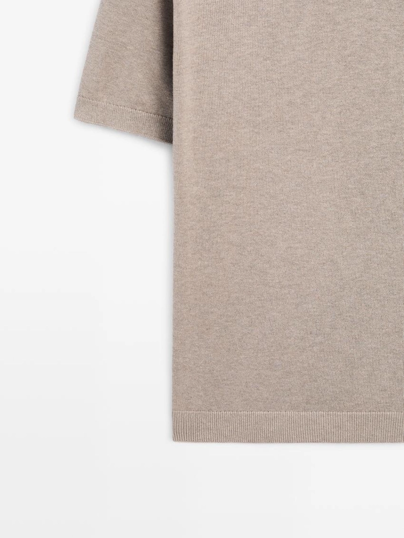 Водолазка-поло из хлопкового трикотажа