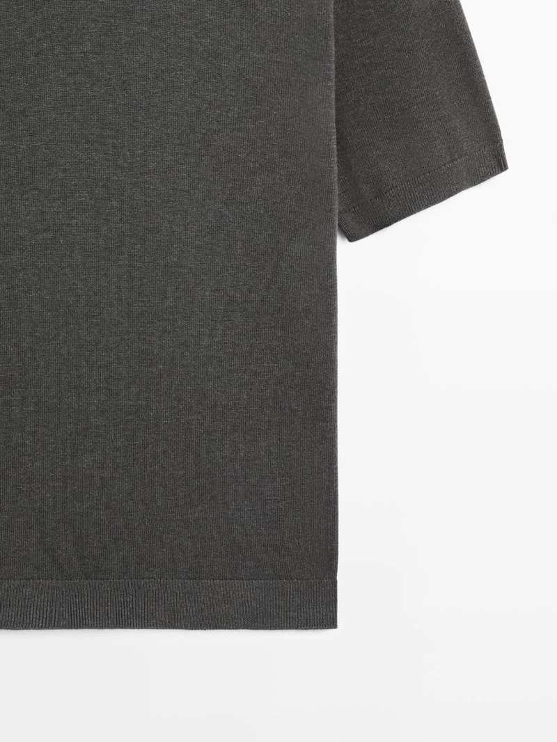 Поло-свитер из хлопково-шерстяной смеси