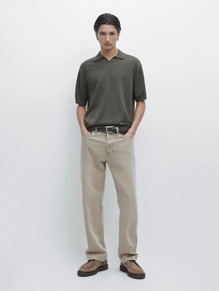 Поло-свитер из хлопково-шерстяной смеси- Заказать в России