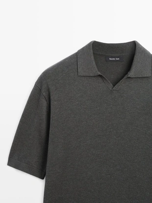 Поло-свитер из хлопково-шерстяной смеси- Заказать в России