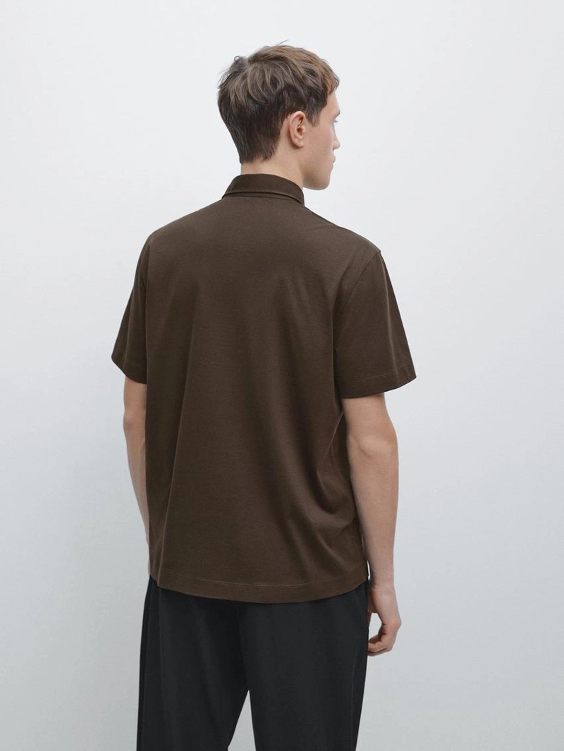 Поло из хлопково-смешаного трикотажа