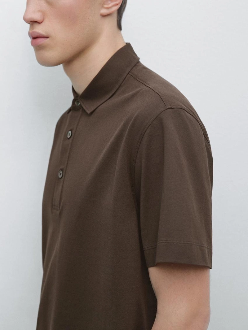 Поло из хлопково-смешаного трикотажа