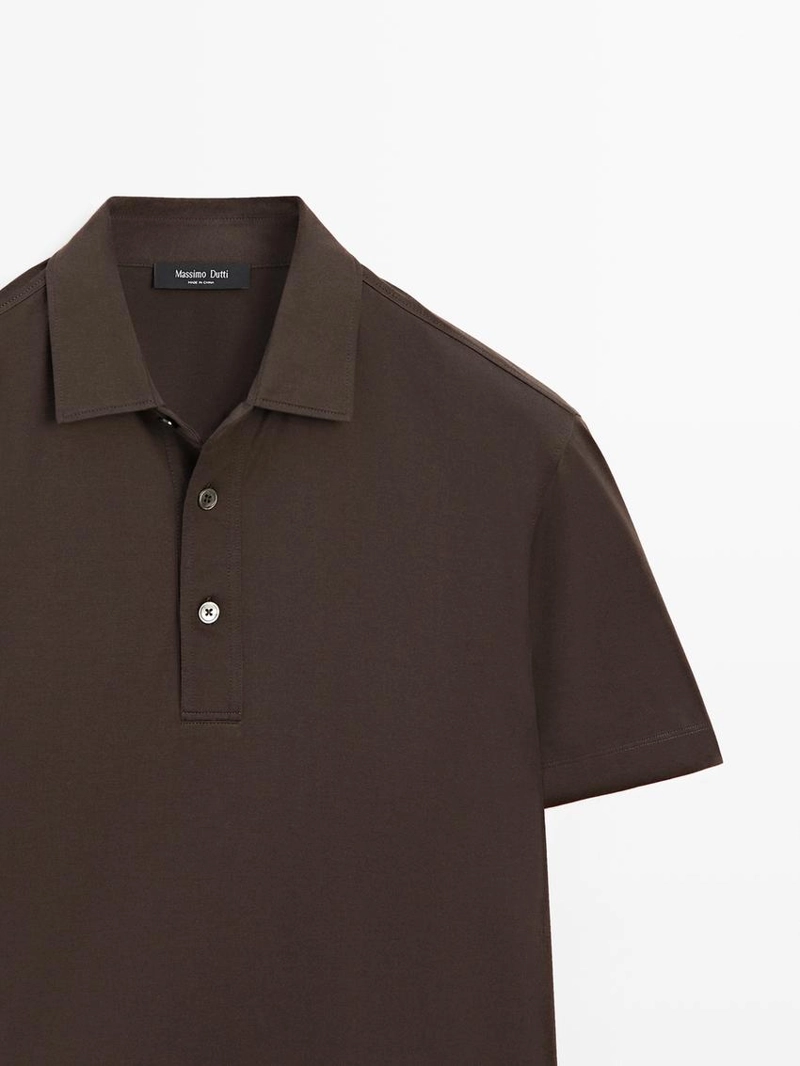 Поло из хлопково-смешаного трикотажа