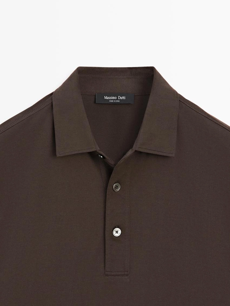 Поло из хлопково-смешаного трикотажа