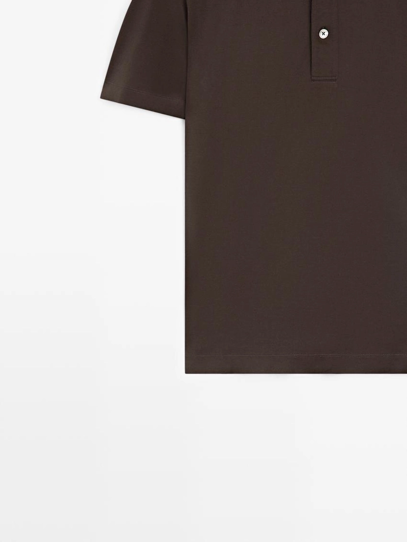 Поло из хлопково-смешаного трикотажа