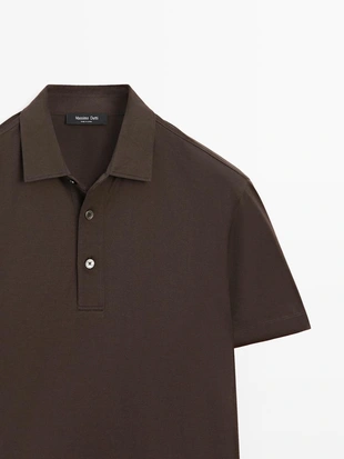 Поло из хлопково-смешаного трикотажа- Заказать в России