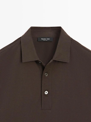 Поло из хлопково-смешаного трикотажа- Заказать в России