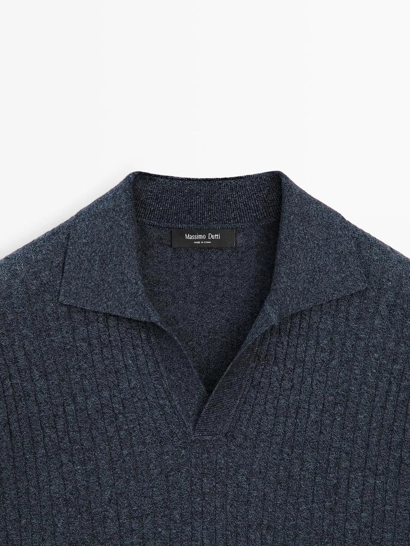 Поло с короткими рукавами из трикотажа с оплеткой