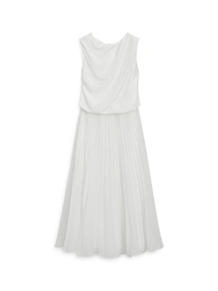 Длинное платье с сочетающимся цветом и деталями в складку- Заказать в России