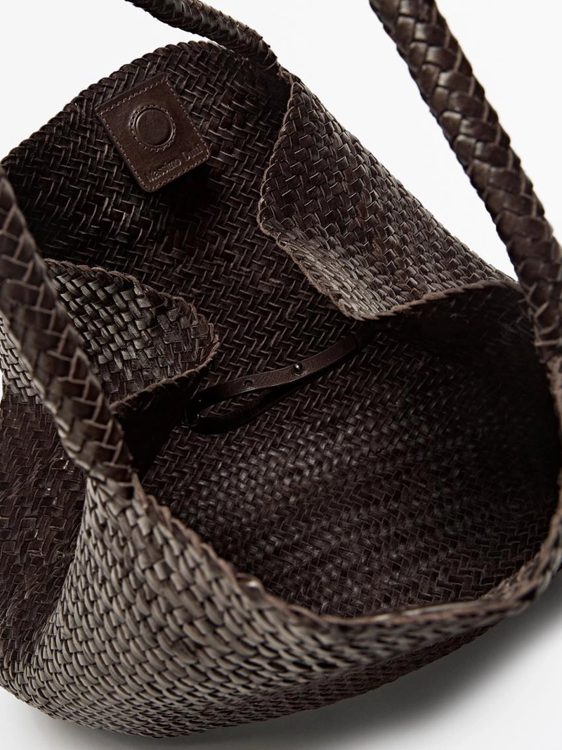 Сумка-тоут из плетеной натуральной кожи