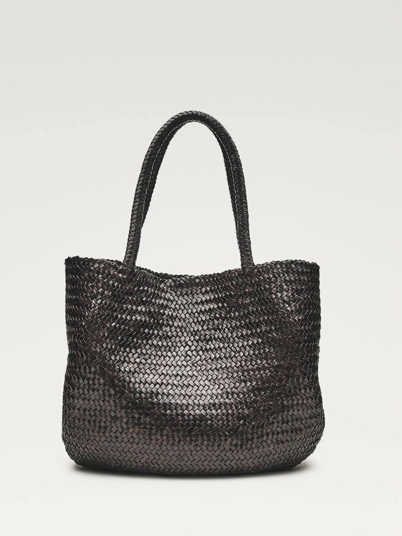 Сумка-тоут из плетеной натуральной кожи