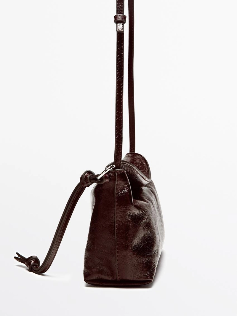 Сумка-клатч через плечо из наппы