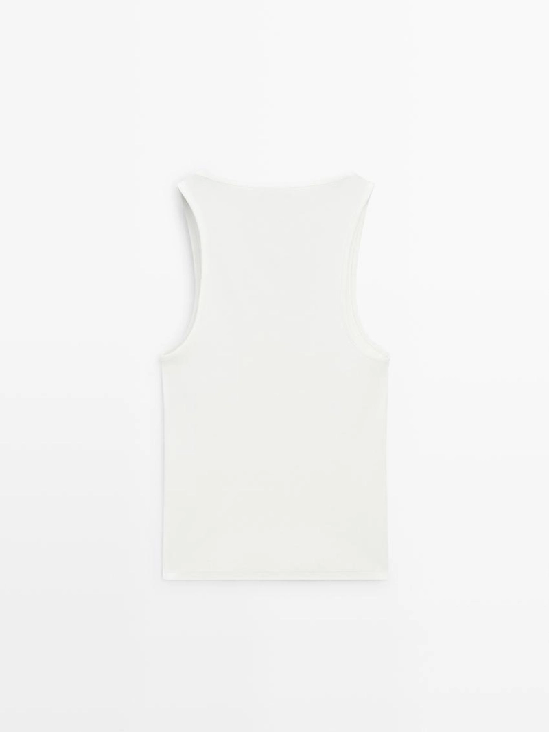 Топ с открытым горловым вырезом и бретельками