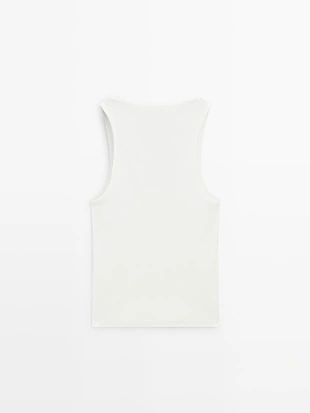 Топ с открытым горловым вырезом и бретельками- Заказать в России