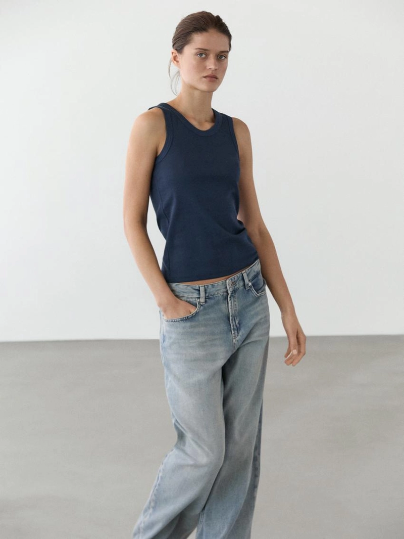 Хлопковый топ с открытой спиной