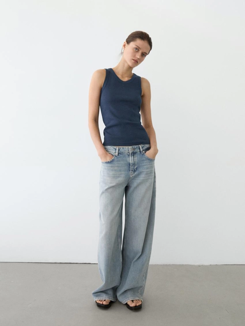 Хлопковый топ с открытой спиной