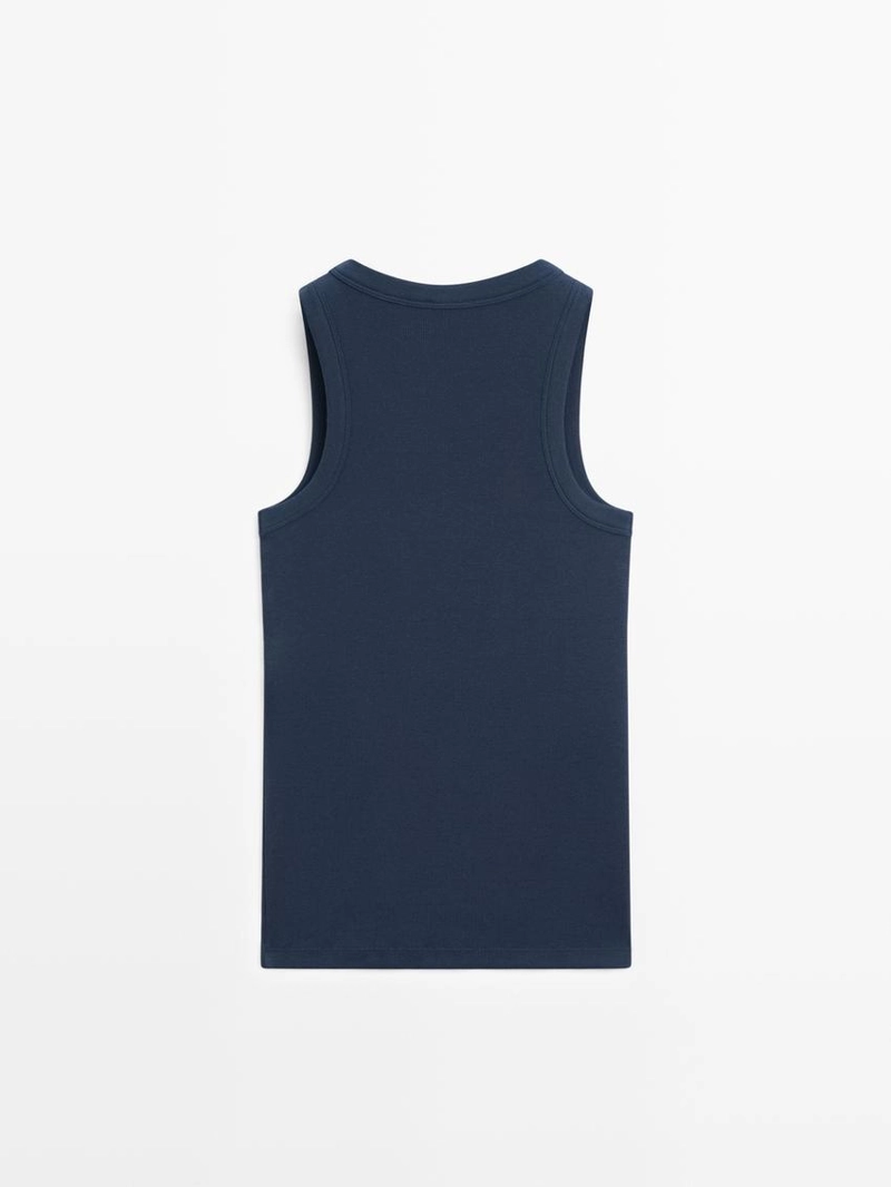 Хлопковый топ с открытой спиной