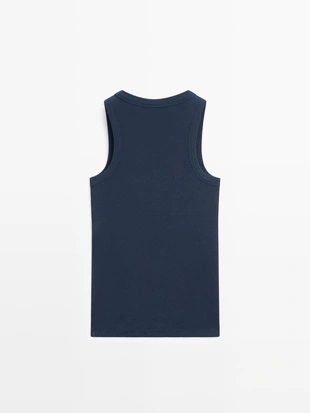 Хлопковый топ с открытой спиной- Заказать в России