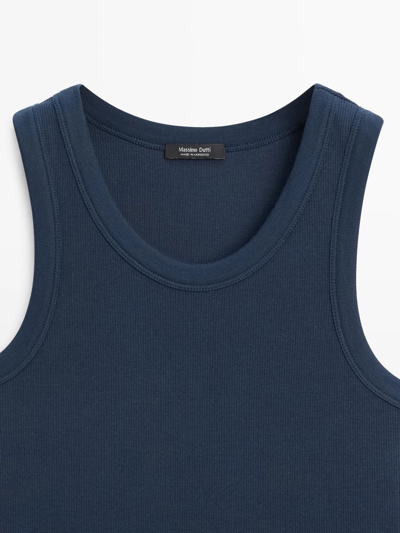 Хлопковый топ с открытой спиной