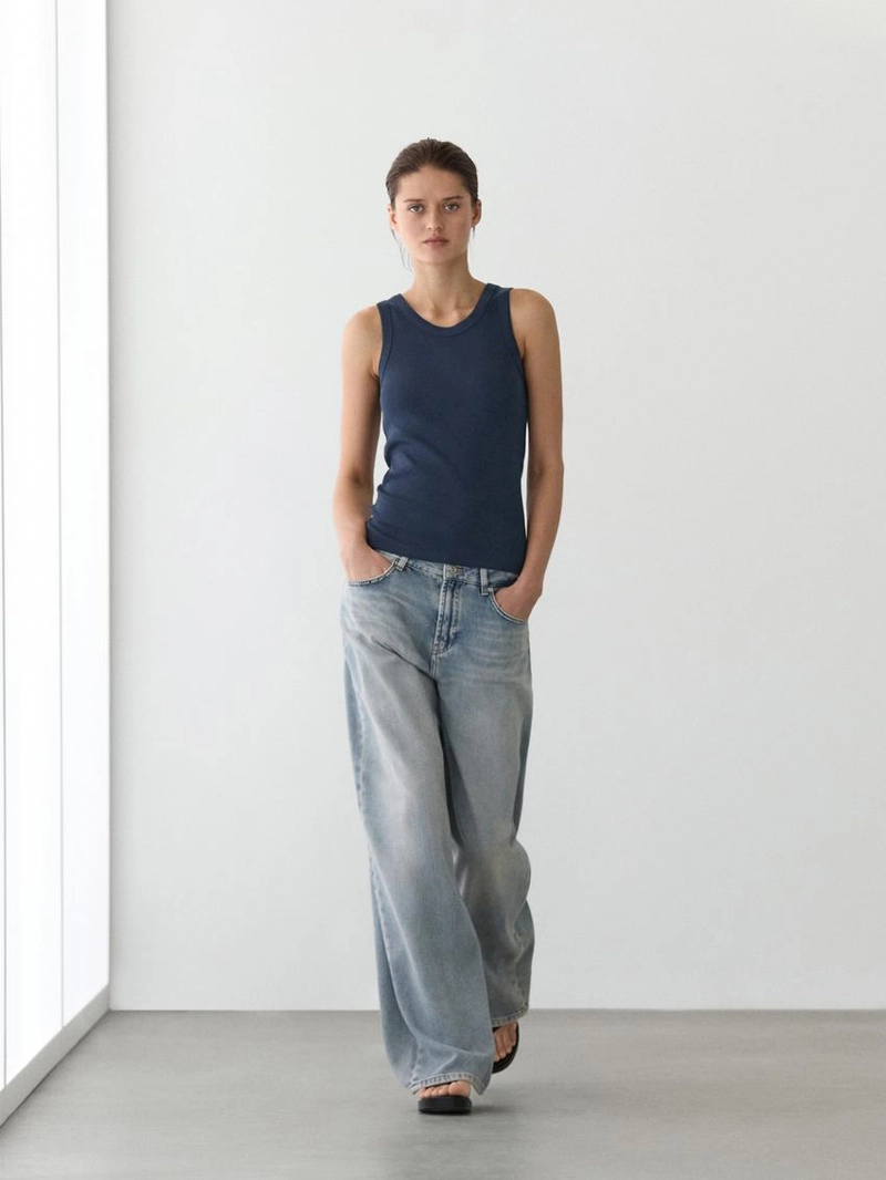 Хлопковый топ с открытой спиной