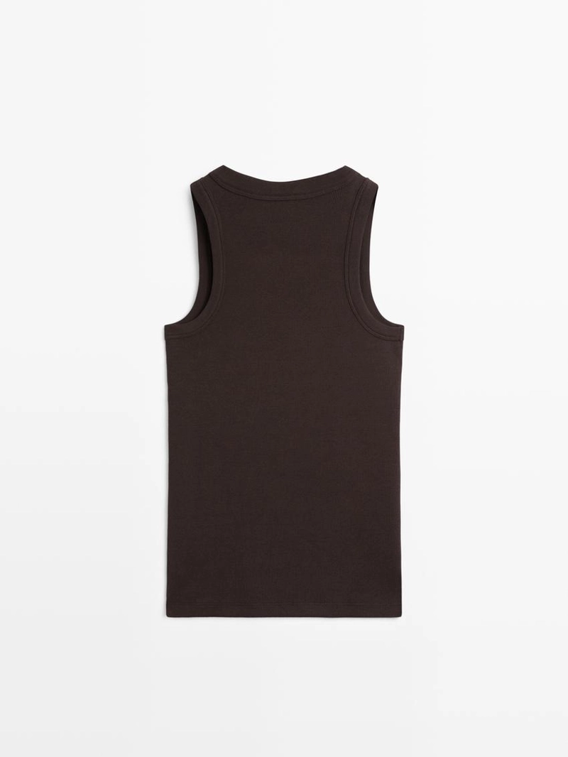 Хлопковый топ с открытой спиной