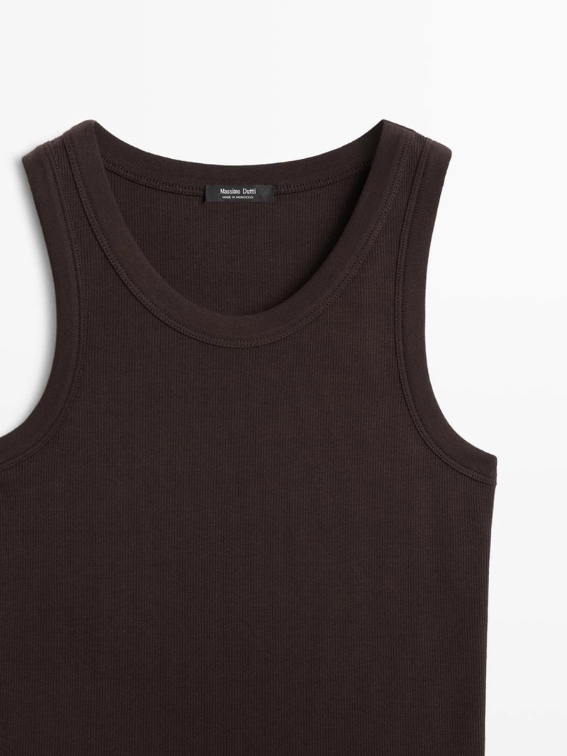 Хлопковый топ с открытой спиной