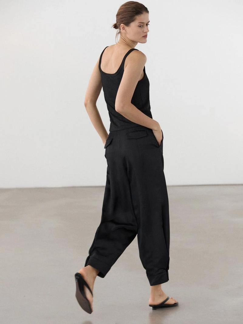 Топ на бретелях из смесового льна