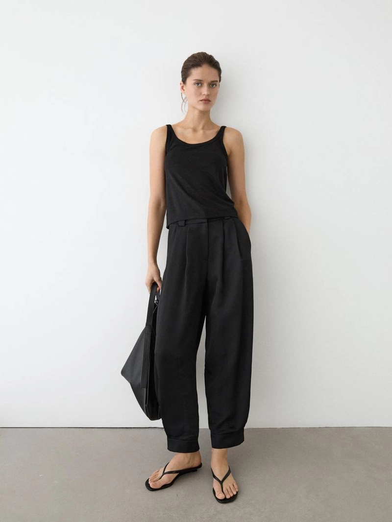 Топ на бретелях из смесового льна