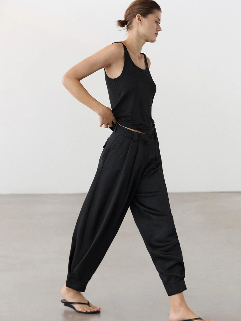 Топ на бретелях из смесового льна