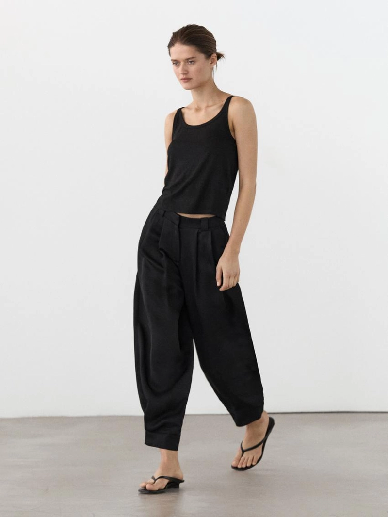 Топ на бретелях из смесового льна