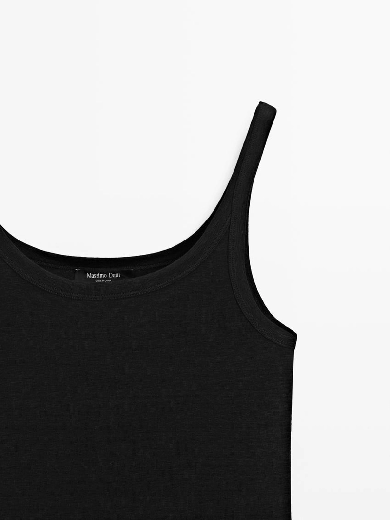 Топ на бретелях из смесового льна