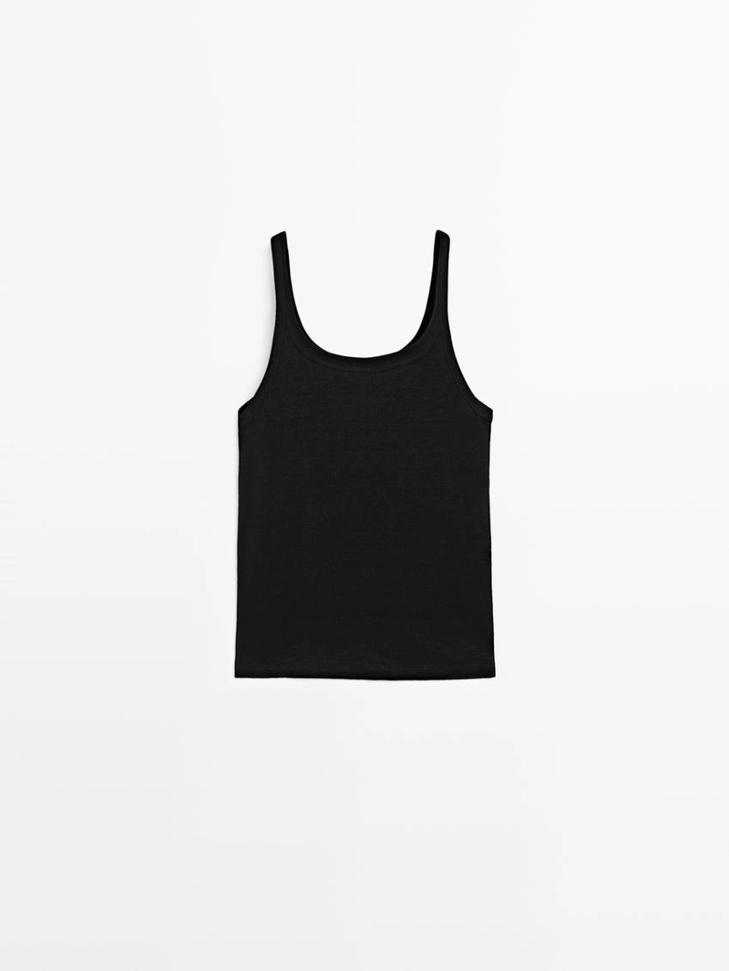 Топ на бретелях из смесового льна