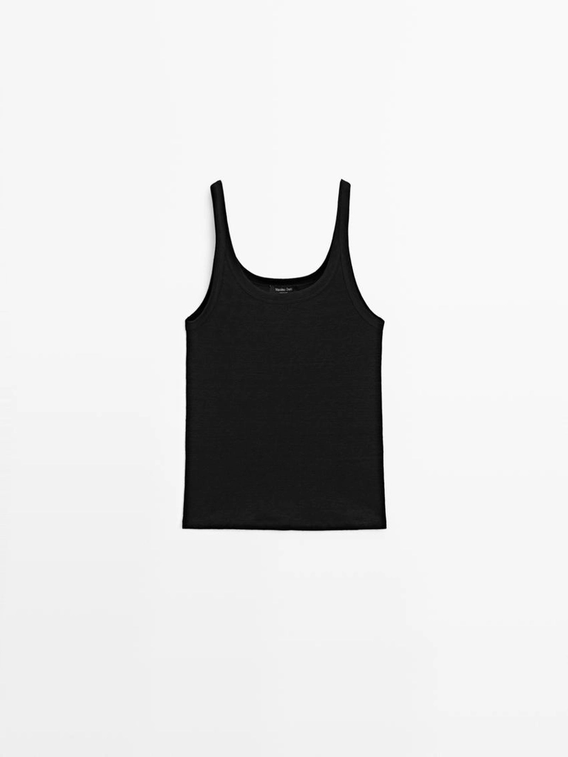 Топ на бретелях из смесового льна