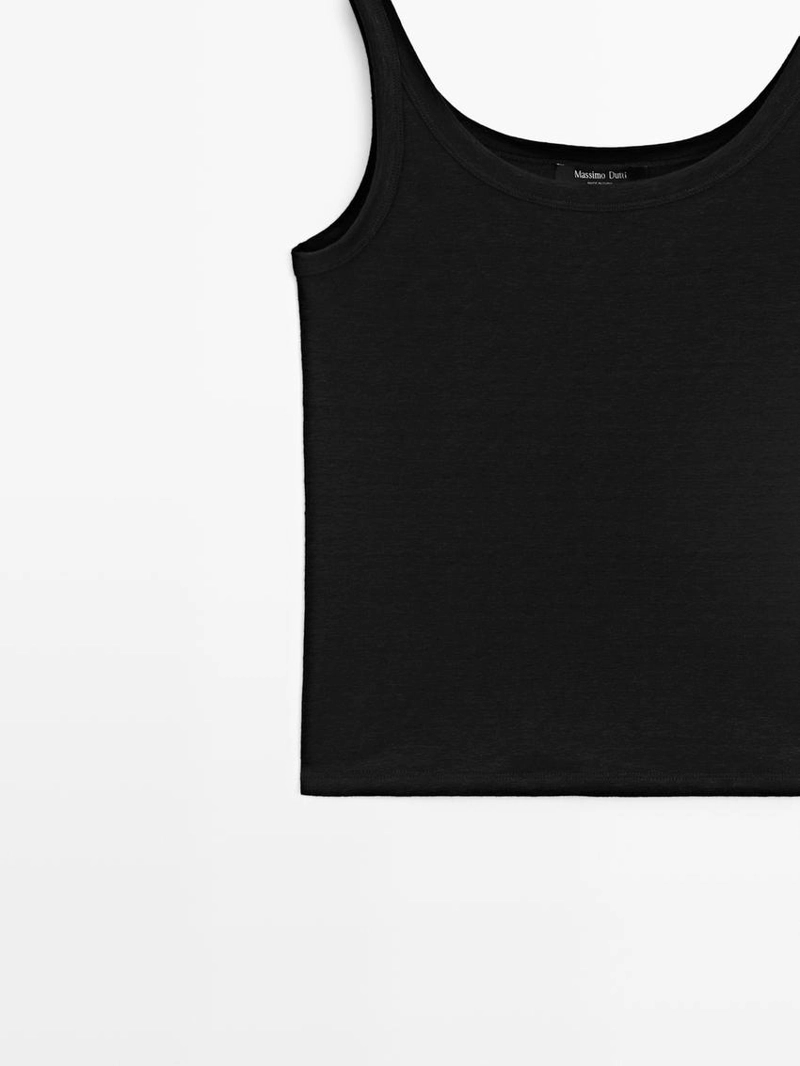 Топ на бретелях из смесового льна