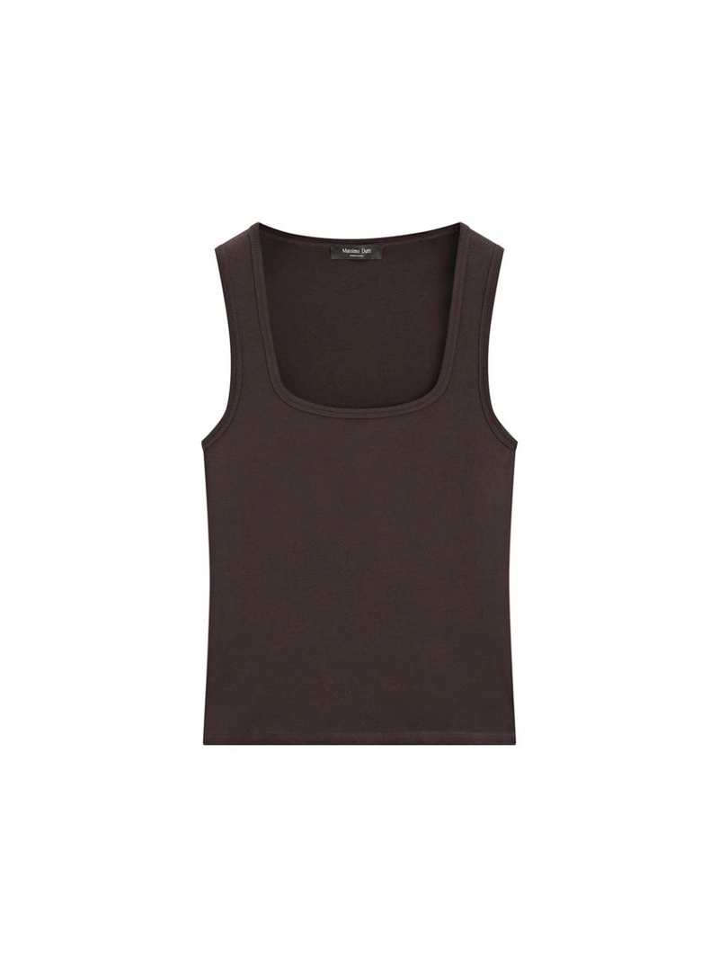 Майка без рукавов с квадратным вырезом