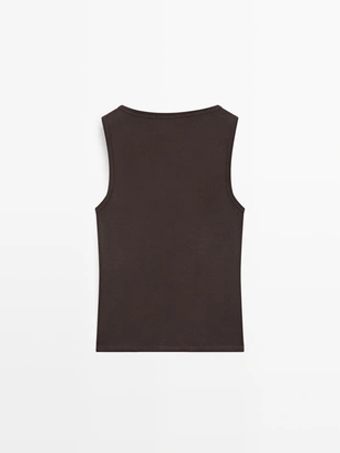 Майка без рукавов с квадратным вырезом- Заказать в России