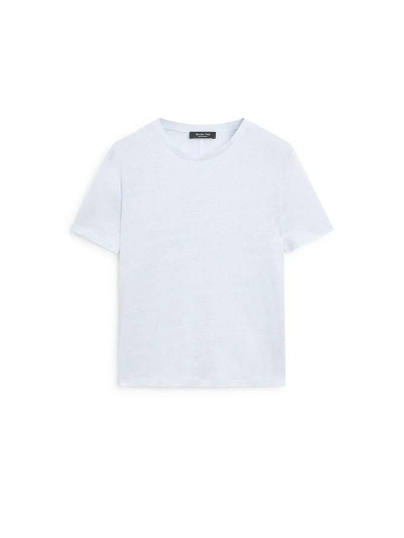 Льняная футболка с короткими рукавами