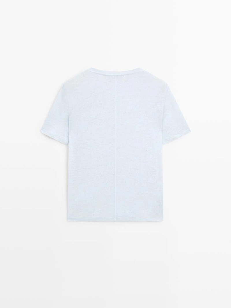 Льняная футболка с короткими рукавами