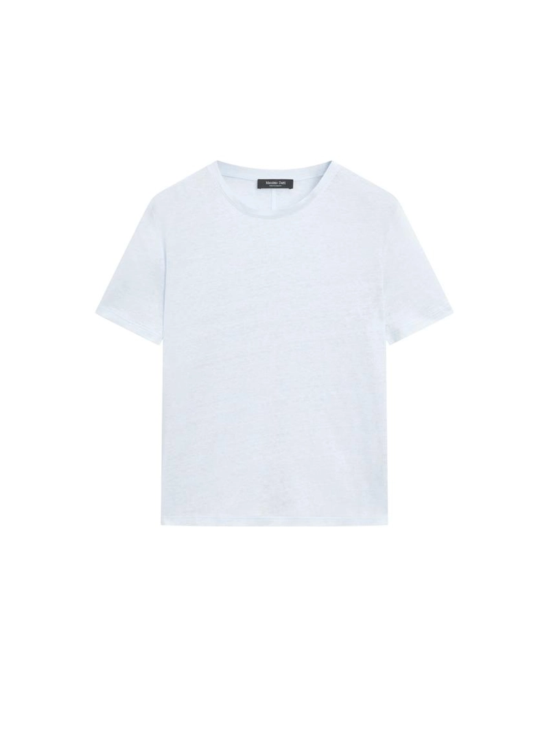 Льняная футболка с короткими рукавами