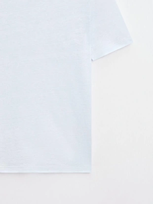 Льняная футболка с короткими рукавами- Заказать в России