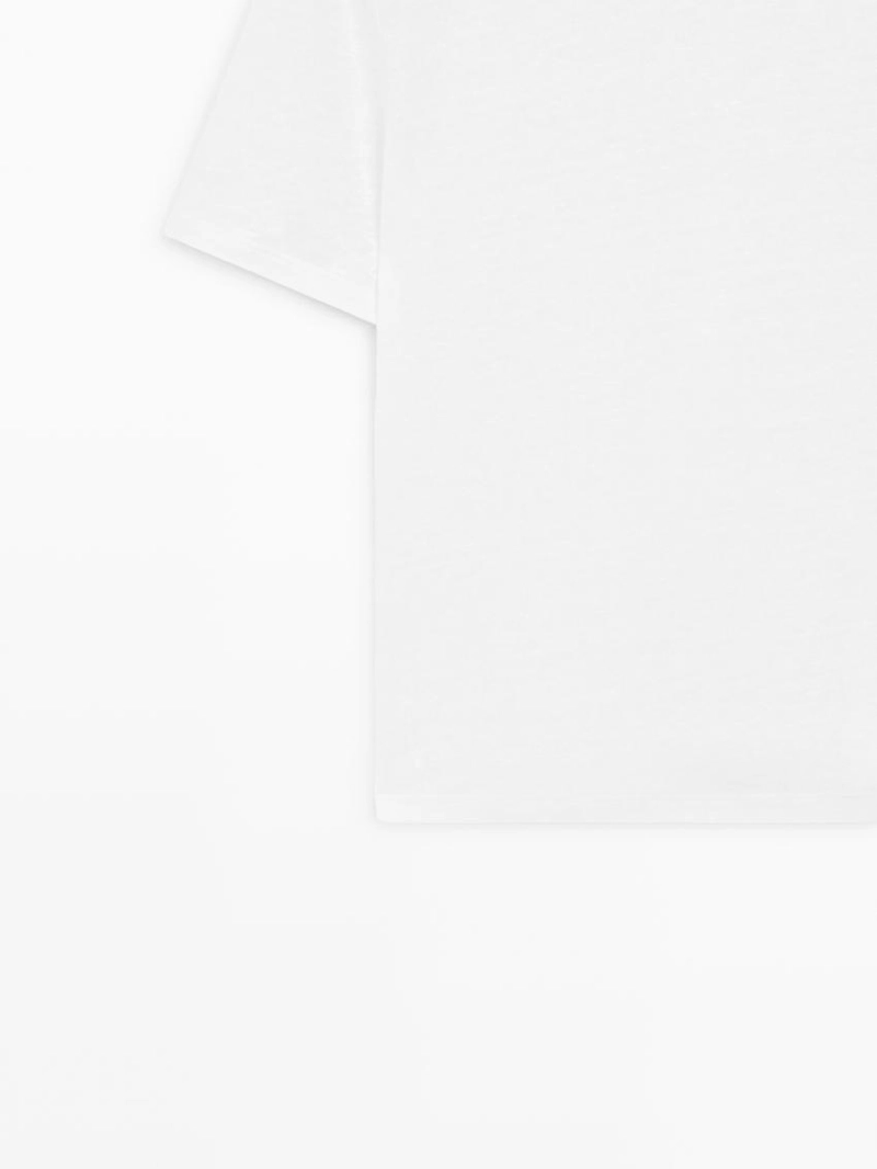 Футболка с короткими рукавами из льна