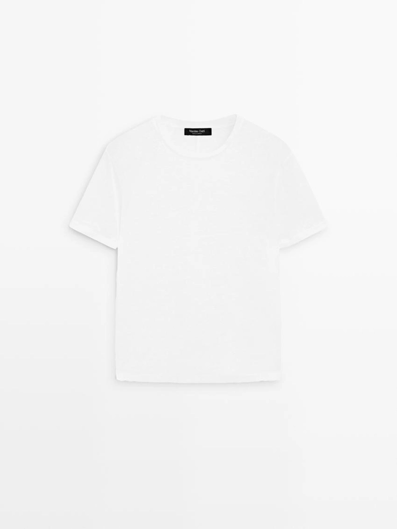 Футболка с короткими рукавами из льна