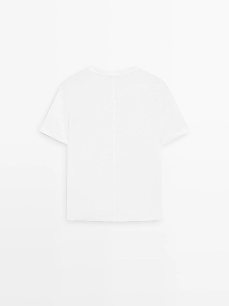 Футболка с короткими рукавами из льна