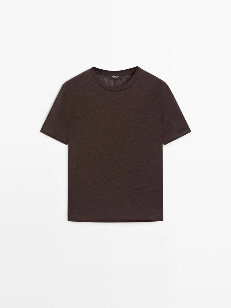 Футболка из льна с коротким рукавом