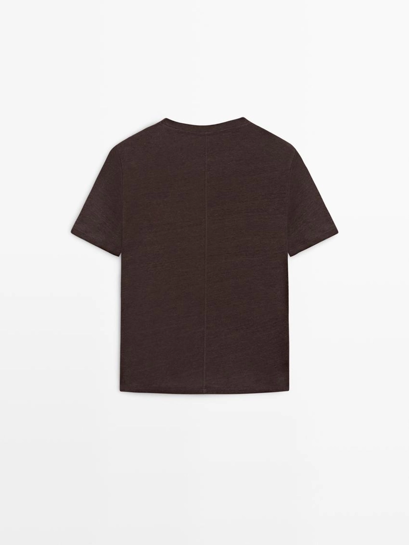 Футболка из льна с коротким рукавом