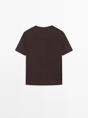 Футболка из льна с коротким рукавом- Заказать в России