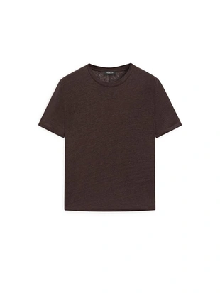 Футболка из льна с коротким рукавом- Заказать в России